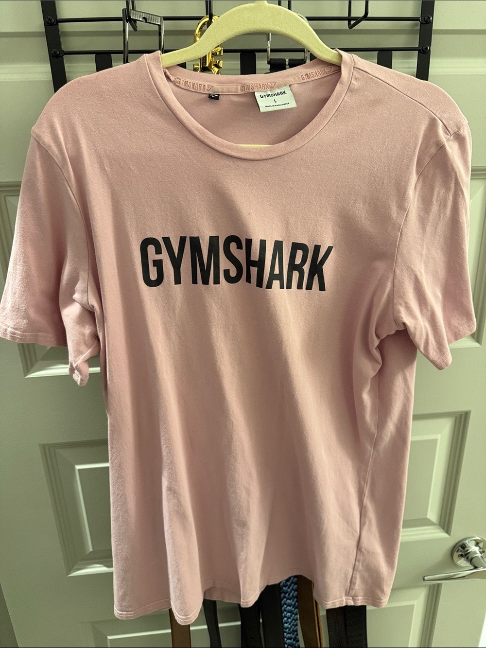 Gymshark Light Pink T-Shirt with Black Logo